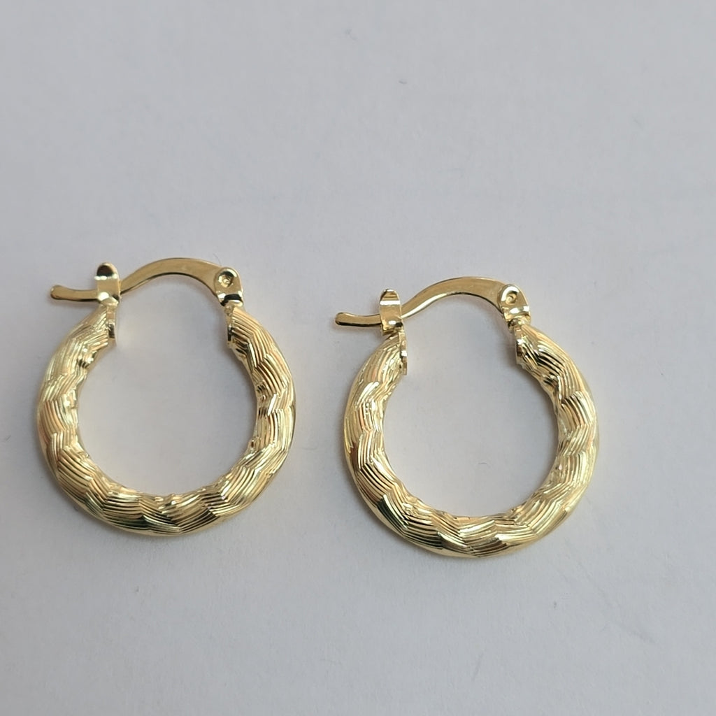 ARETES TEJIDO ARRACADAS ASTRIADAS 14K 2 GR (NUEVO)