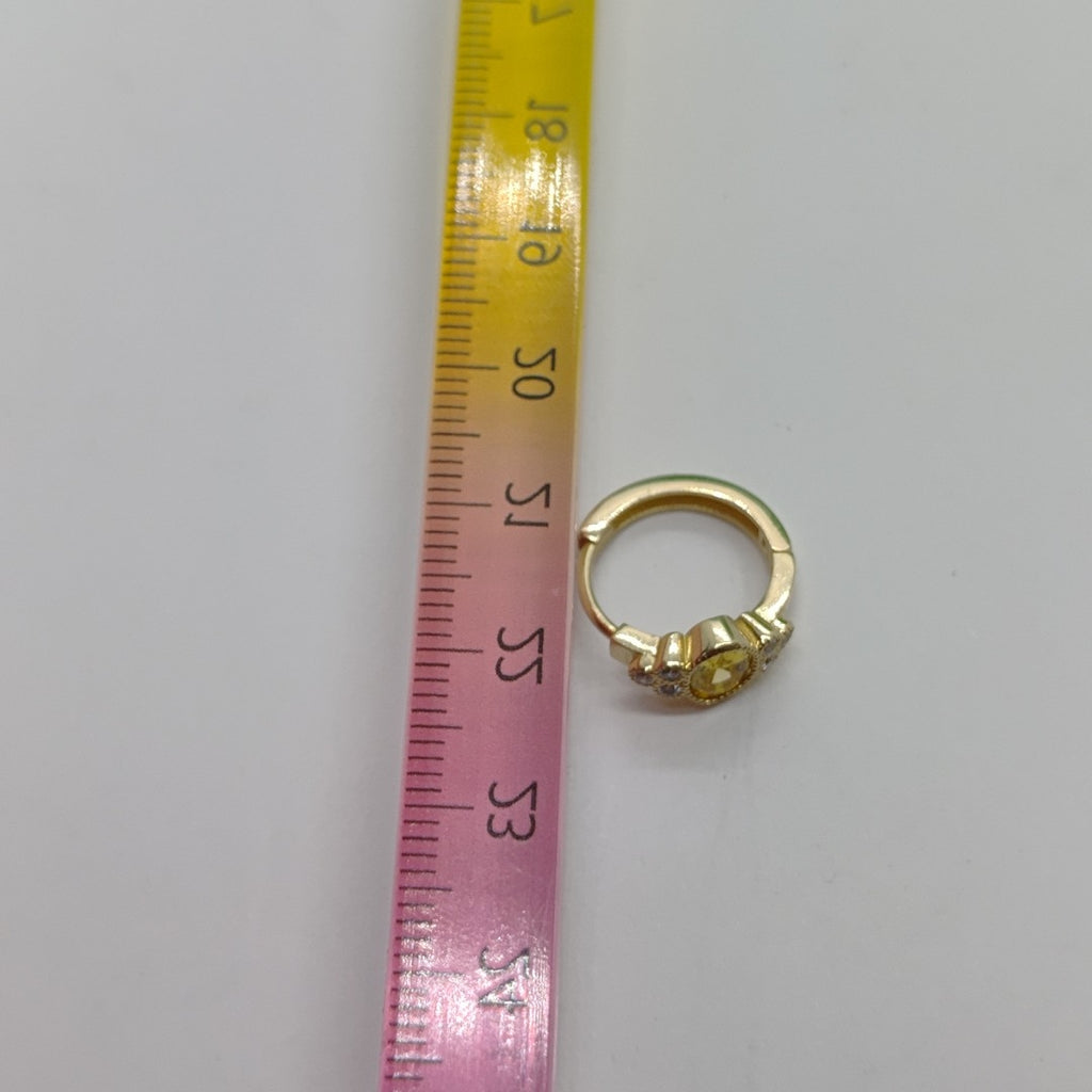 ARETES ARRACADAS CON CIRCONIAS Y PDRAS COL 14K 3.2 GR (NUEVO)