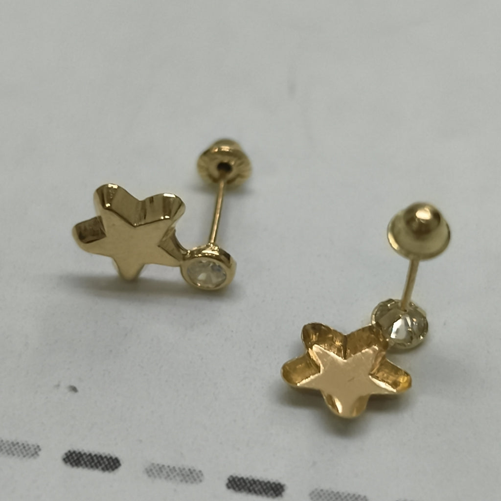 BROQUELES BROQUEL FIG ESTRELLA C CIRCONIA 14K 0.2603 GR (NUEVO)