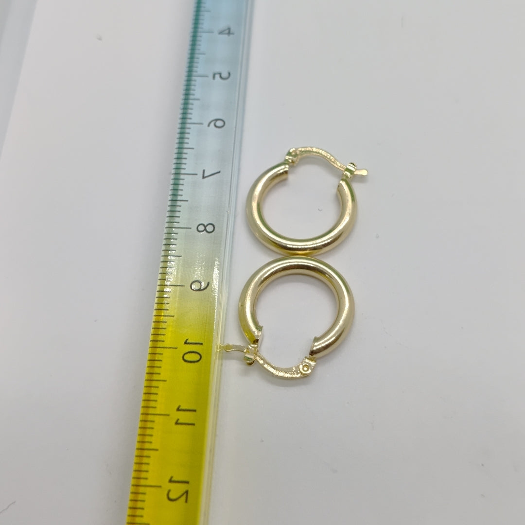 ARETES TEJIDO ARRACADAS LISAS 14K 1.6 GR (NUEVO)