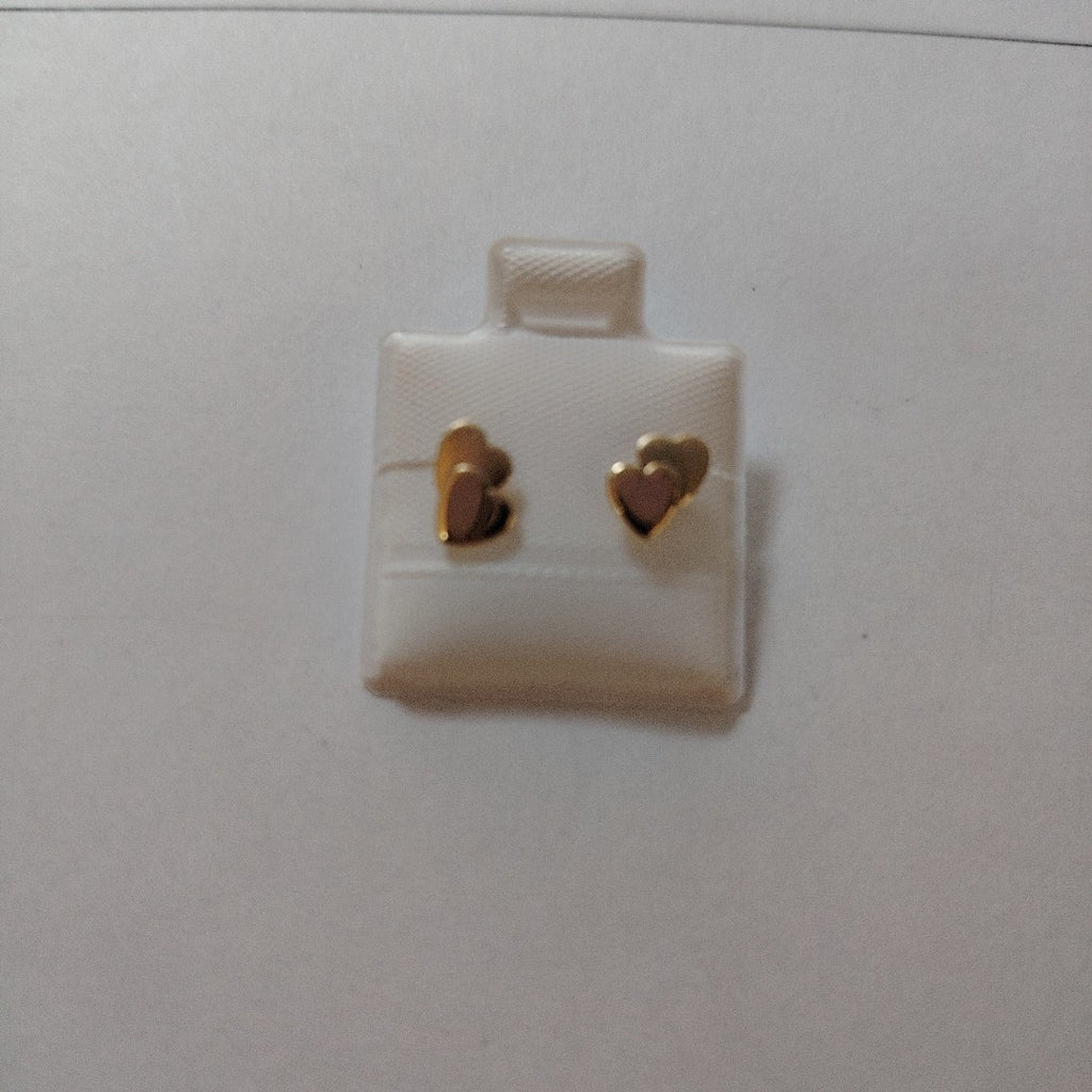 BROQUELES BROQUEL CORAZON DOBLE 14K 0.2171 GR (NUEVO)