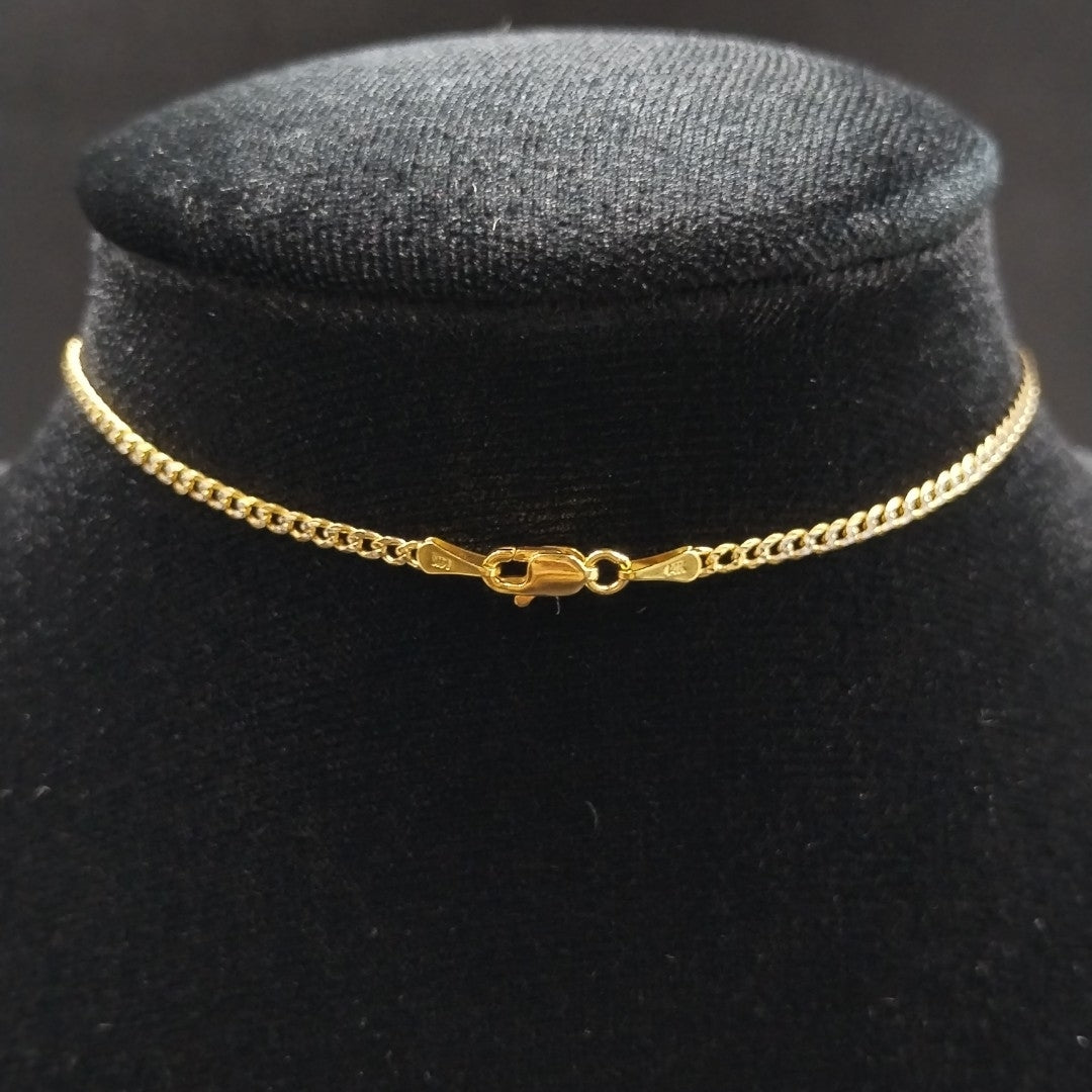 CADENAS BARBADA DIAMANTADA ORO 14K 60 CM 6.2 GR (NUEVO)
