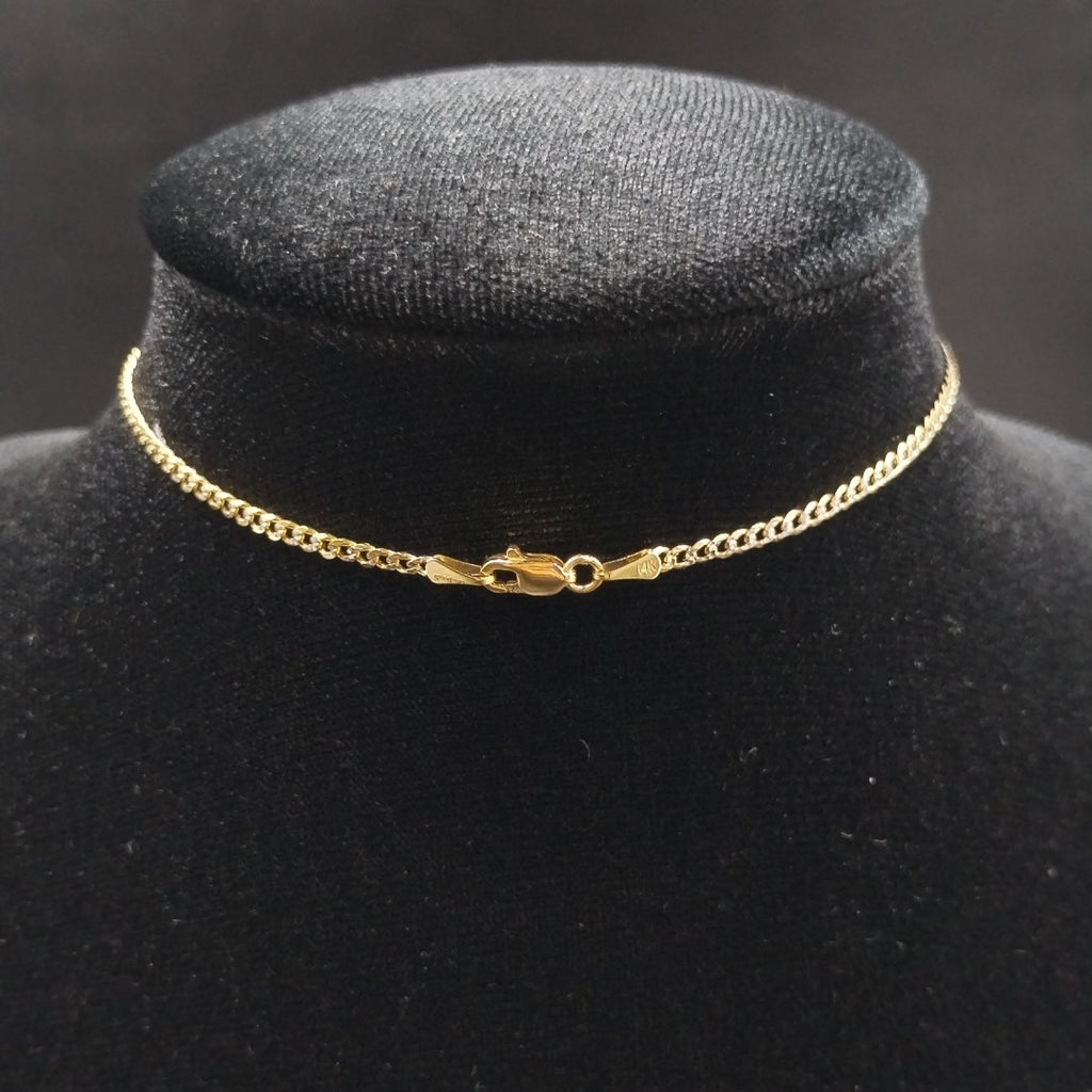 CADENAS BARBADA DIAMANTADA ORO 14K 55 CM 5.7 GR (NUEVO)