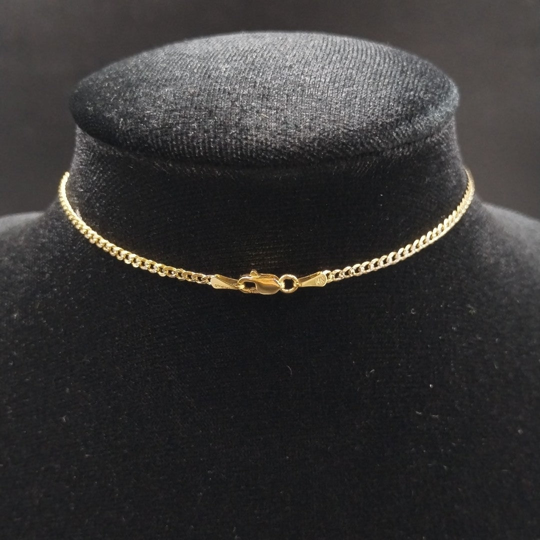CADENAS BARBADA DIAMANTADA ORO 14K 55 CM 5.7 GR (NUEVO)