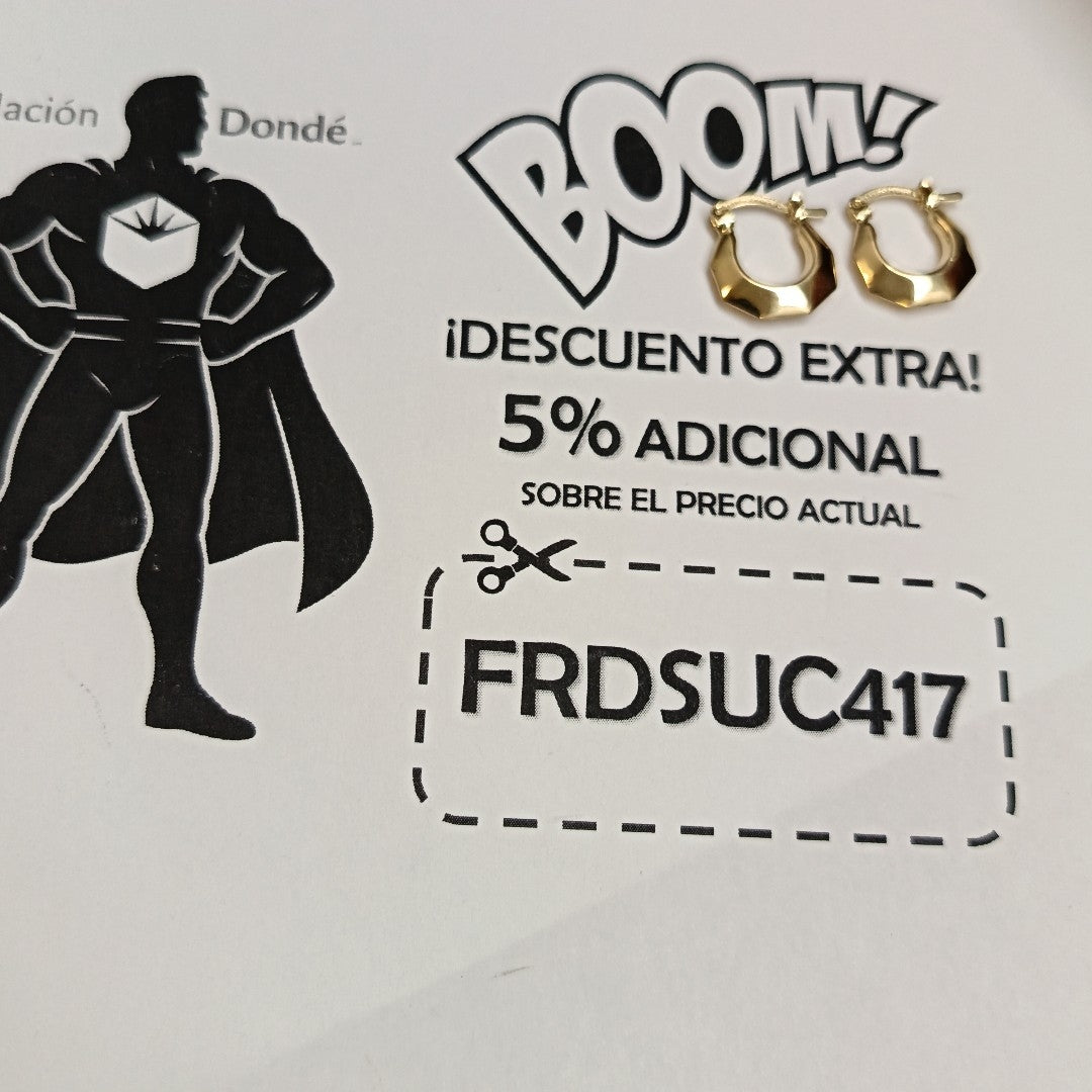 ARETES TEJIDO ARRACADA FACETADA 14K 1.3 GR (NUEVO)