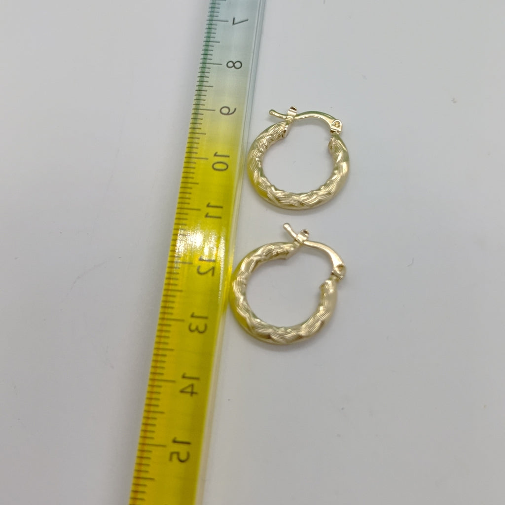ARETES TEJIDO ARRACADAS ASTRIADAS 14K 2 GR (NUEVO)