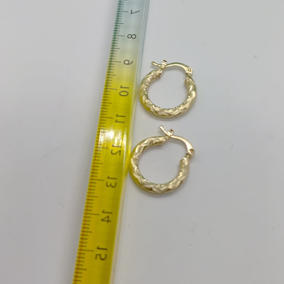 ARETES TEJIDO ARRACADAS ASTRIADAS 14K 2 GR (NUEVO)