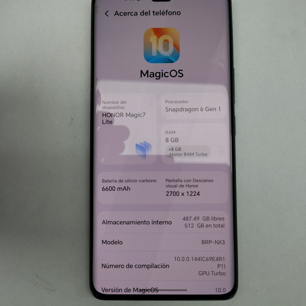 CELULAR HONOR MAGIC 7 LITE BRP-NX3 (2025) 512 GB 8 GB RAM (SEMINUEVO)