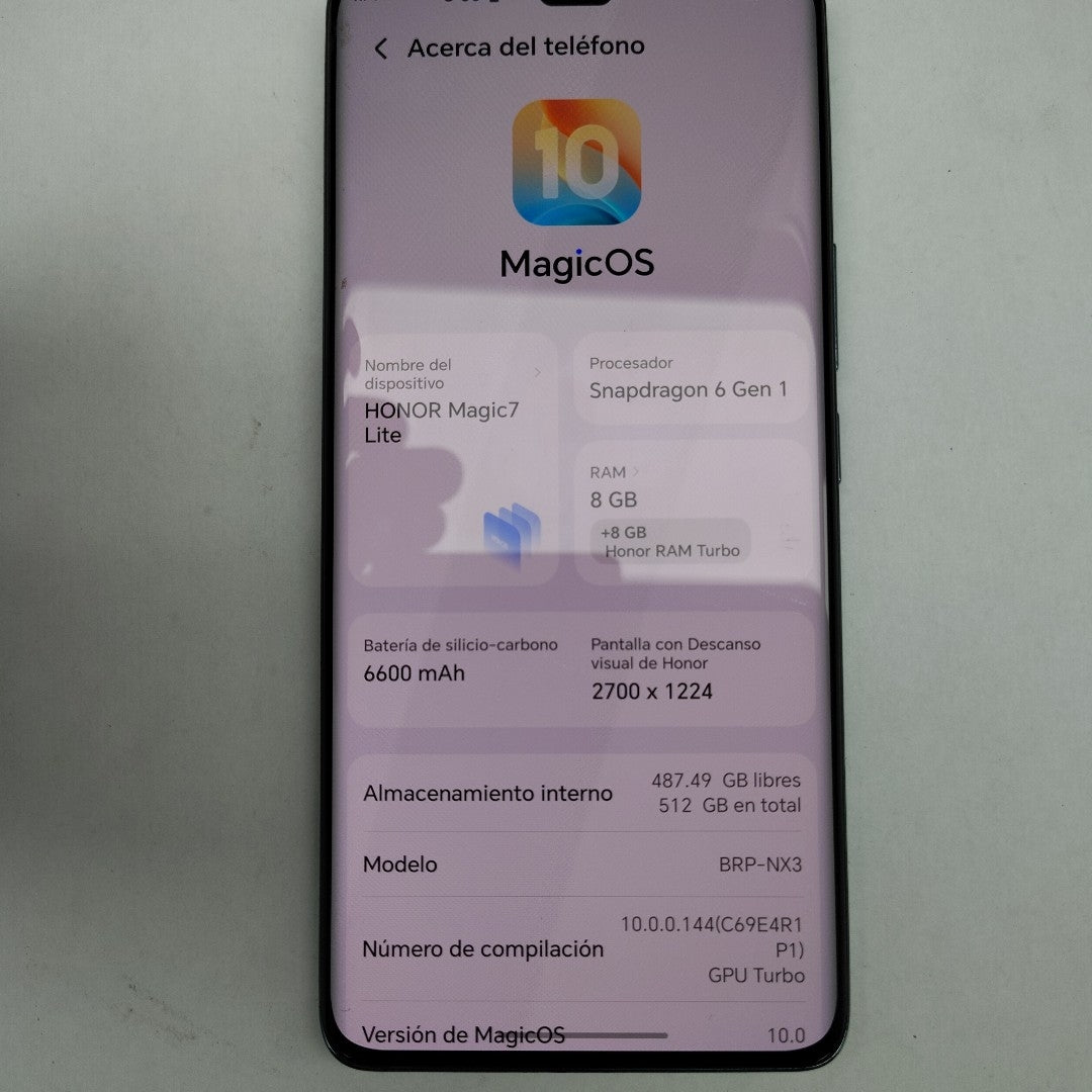 CELULAR HONOR MAGIC 7 LITE BRP-NX3 (2025) 512 GB 8 GB RAM (SEMINUEVO)