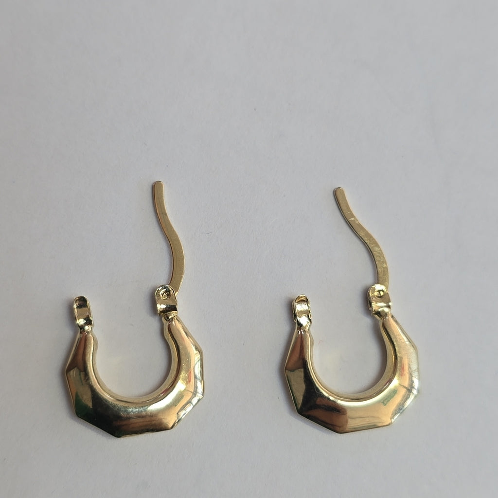 ARETES TEJIDO ARRACADA FACETADA 14K 1.3 GR (NUEVO)