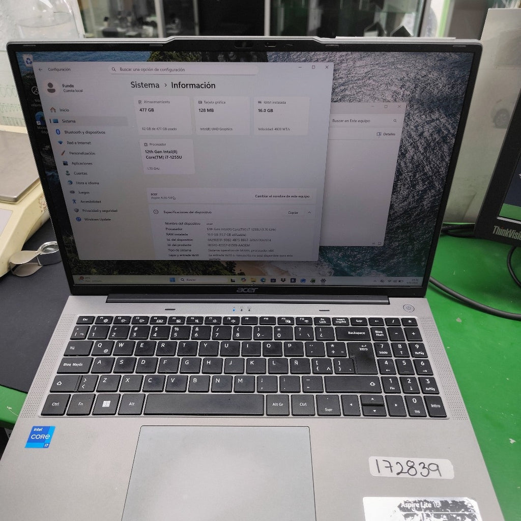 LAPTOP ACER ASPIRE LITE 16 AL16-51P-77VX (2024) 512 GB SSD 16 GB RAM (SEMINUEVO)