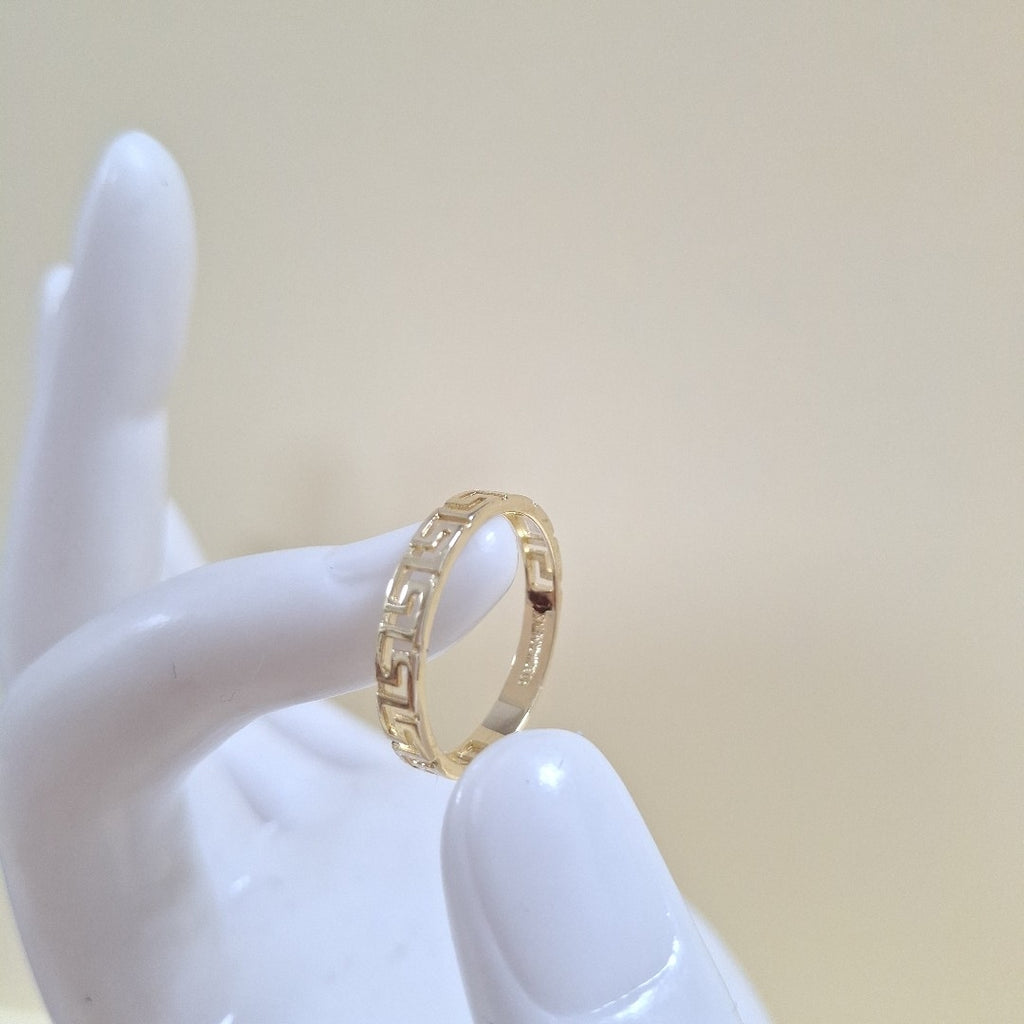 ANILLO ARGOLLA C GRECAS 14K 7 TALLA 1.6 GR (NUEVO)