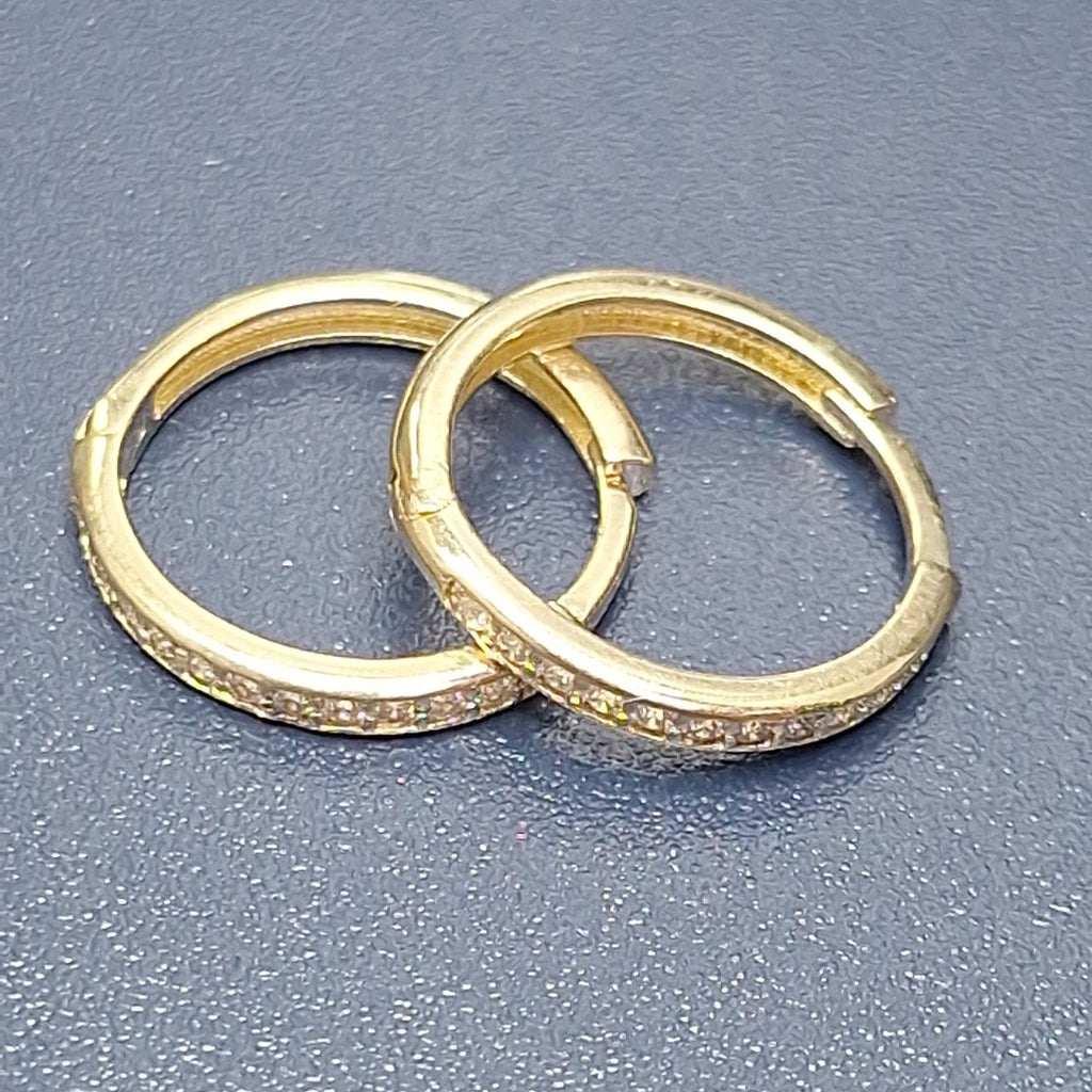 ARETES HUGGIES C CIRCONIA 14K 1.8 GR (NUEVO)