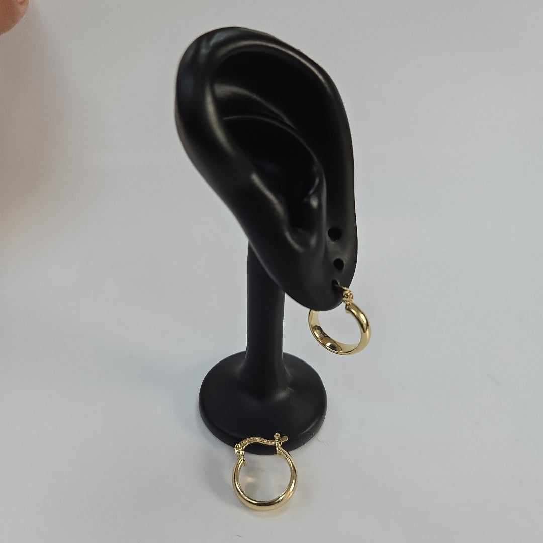 ARETES ARRACADA LISA 14K 1.8 GR (NUEVO)