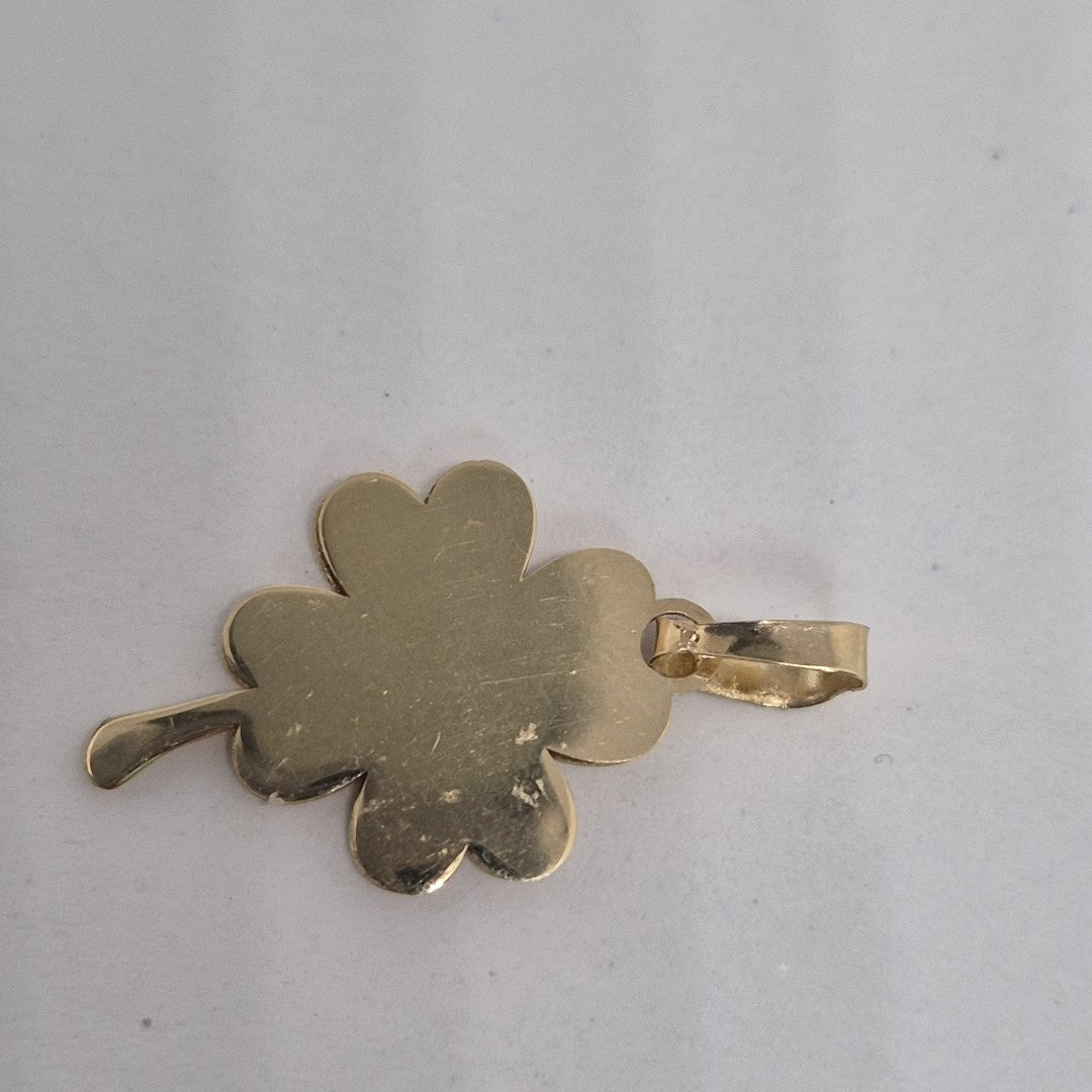 DIJE FIG TREBOL C CIRCONIA 14K 0.8 GR (NUEVO)