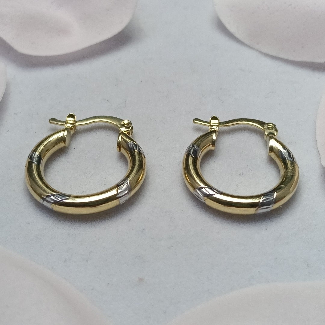 ARETES ARRACADAS COMBINADAS 14K 1.7 GR (NUEVO)