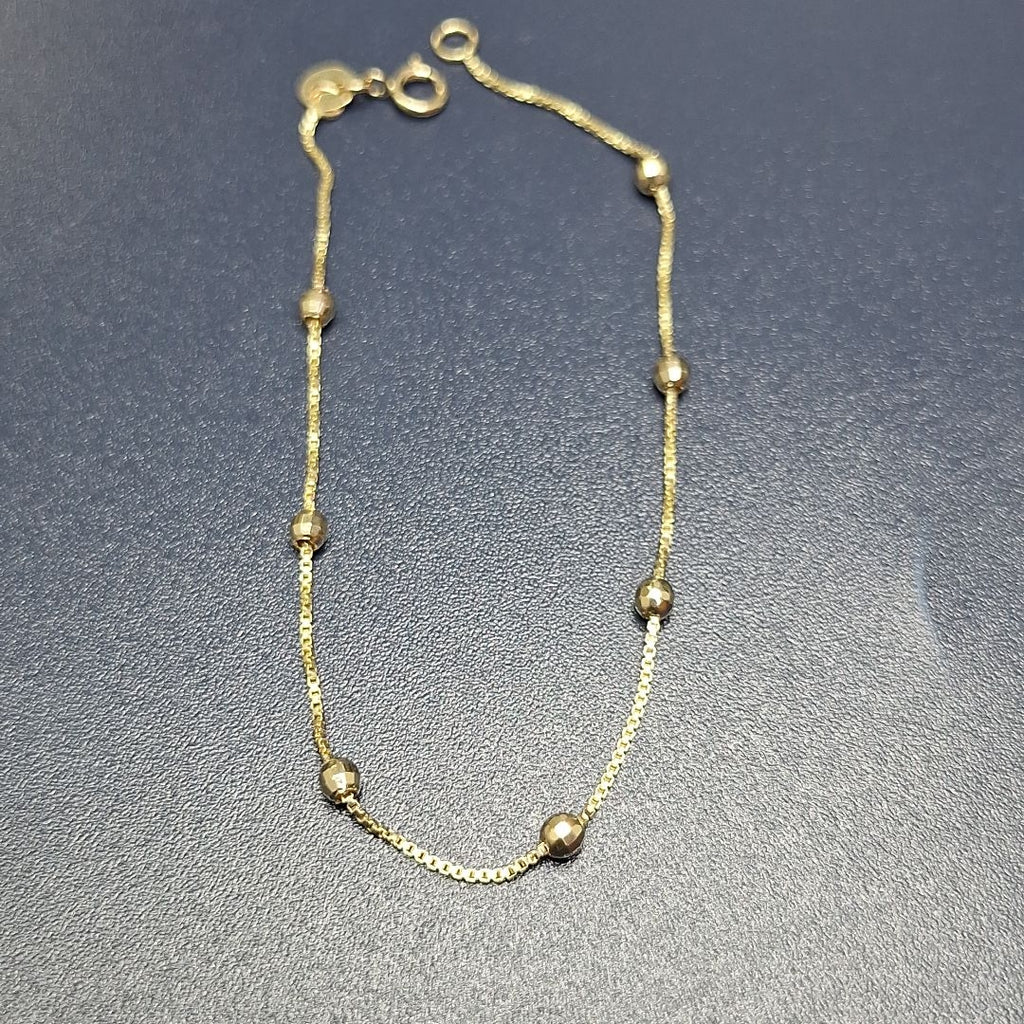 PULSERA ESPECIAL CON BOLITAS 14K 18 CM 1.4 GR (NUEVO)