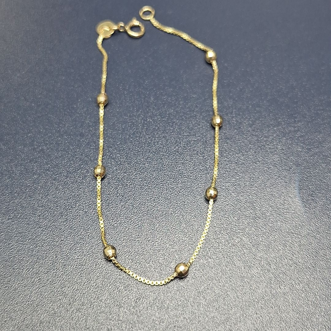 PULSERA ESPECIAL CON BOLITAS 14K 18 CM 1.4 GR (NUEVO)