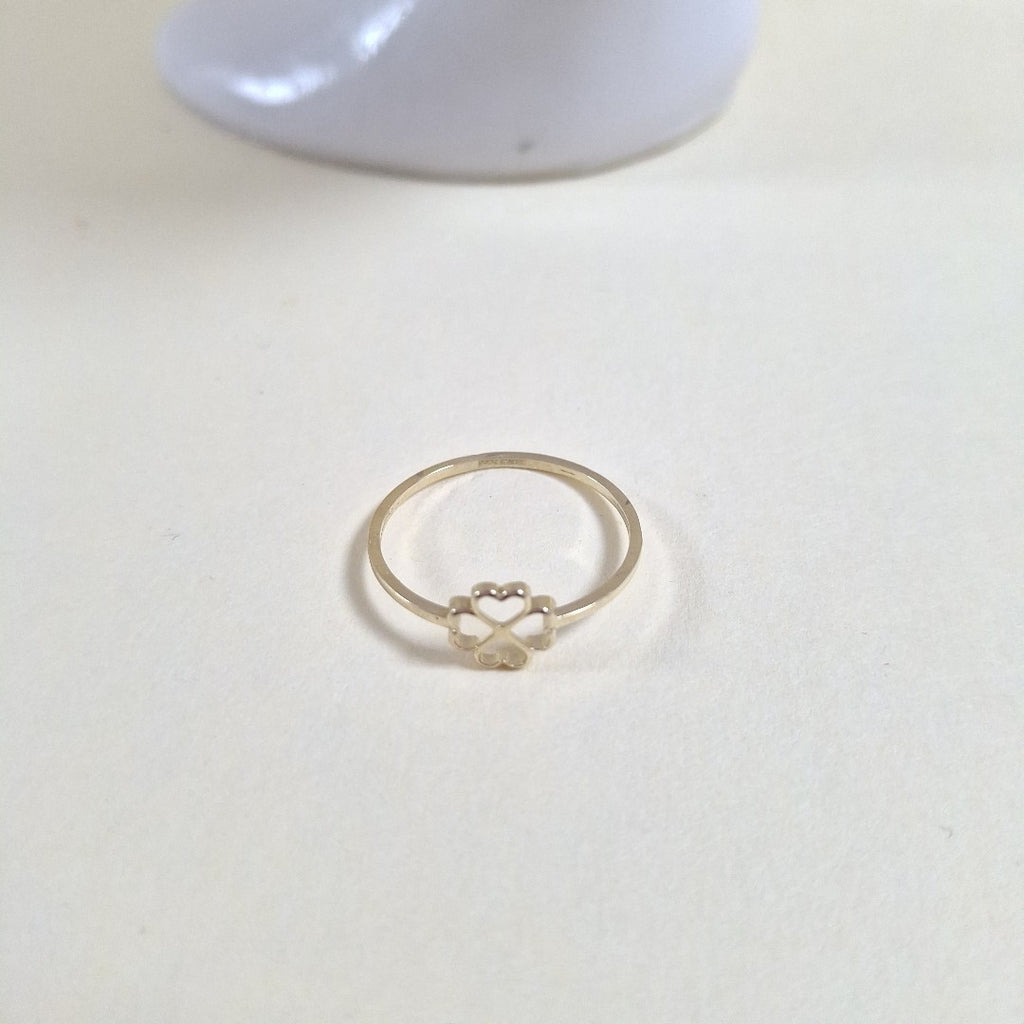 ANILLOS ANILLITO FIG TREBOL 4 HOJAS 10K TALLA 8 0.8 GR (NUEVO)