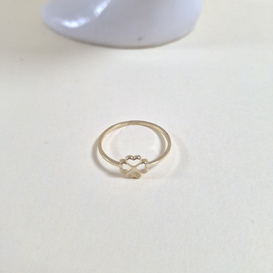 ANILLOS ANILLITO FIG TREBOL 4 HOJAS 10K TALLA 8 0.8 GR (NUEVO)