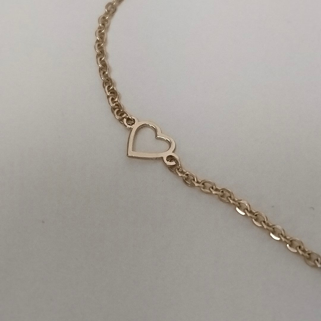 PULSERA ESPECIAL CON CORAZONES 10K 18 CM 1.2 GR (NUEVO)