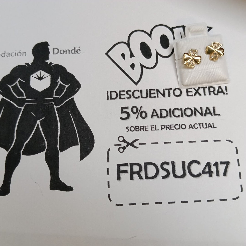 BROQUELES BROQUEL FIG TREBOL 14K 0.2851 GR (NUEVO)