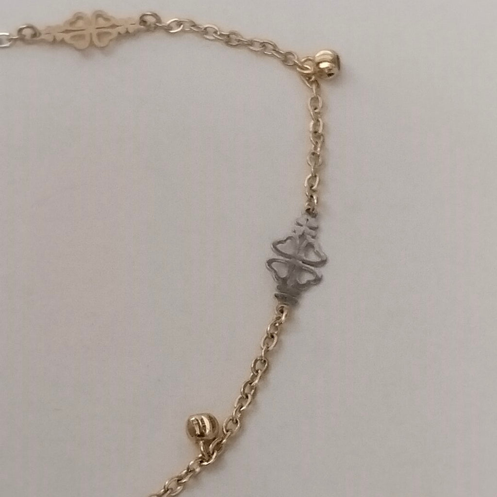PULSERA ESPECIAL CON TREBOL 14K 18 CM 1.9 GR (NUEVO)