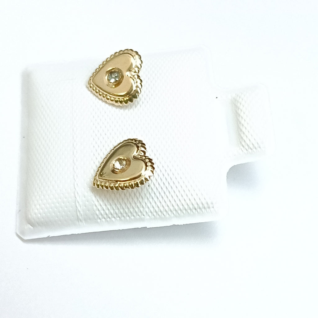 BROQUELES BROQUEL FIG CORAZON C CIRCONIA 14K 0.2614 GR (NUEVO)
