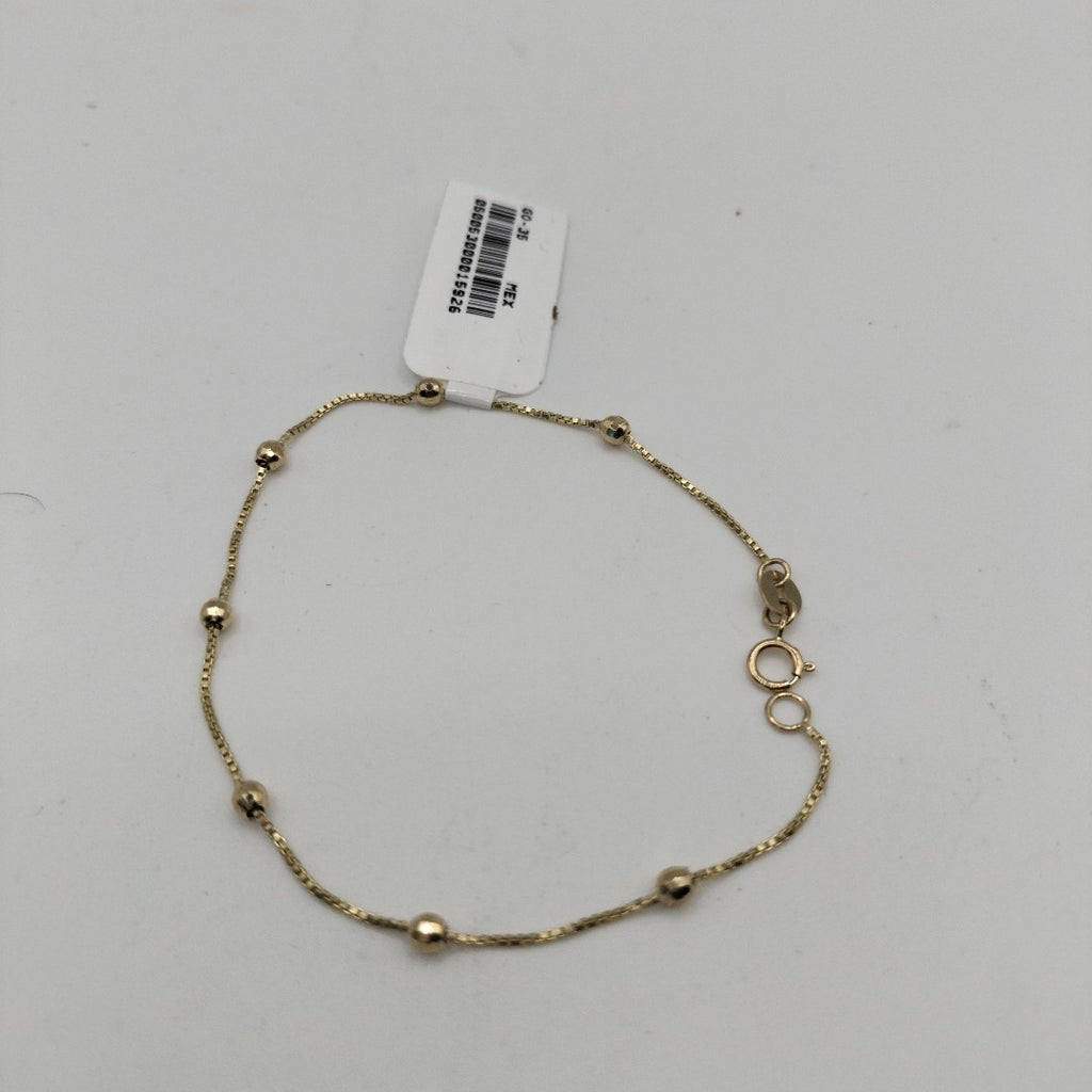 PULSERA ESPECIAL CON BOLITAS 14K 18 CM 1.4 GR (NUEVO)