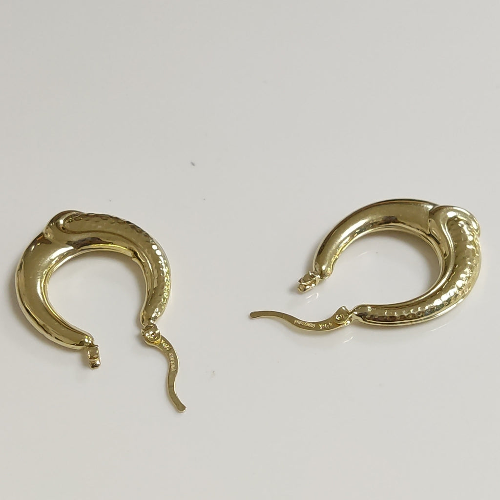 ARETES ARRACADAS ENTRELAZADAS 14K 2.6 GR (NUEVO)