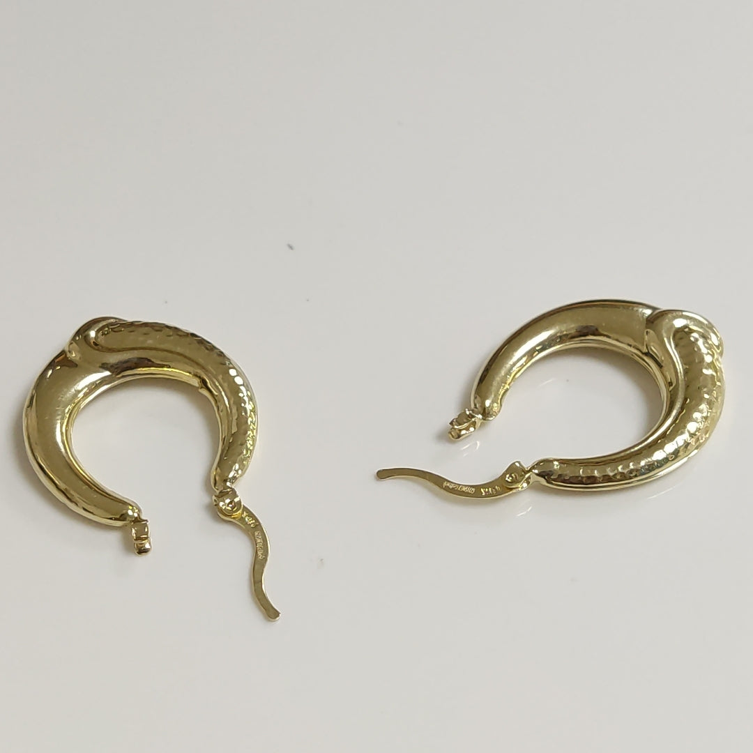 ARETES ARRACADAS ENTRELAZADAS 14K 2.6 GR (NUEVO)