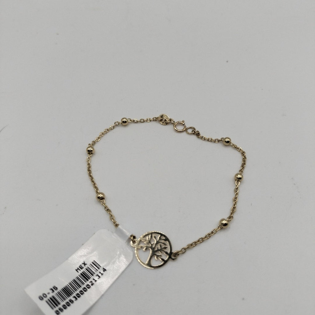 PULSERA TEJIDO ESPECIAL ARBOL 14K 18 CM 1.8 GR (NUEVO)