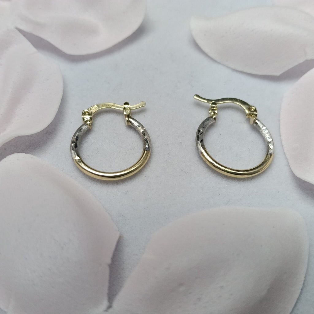 ARETES ARRACADAS COMBINADAS 14K 1.1 GR (NUEVO)