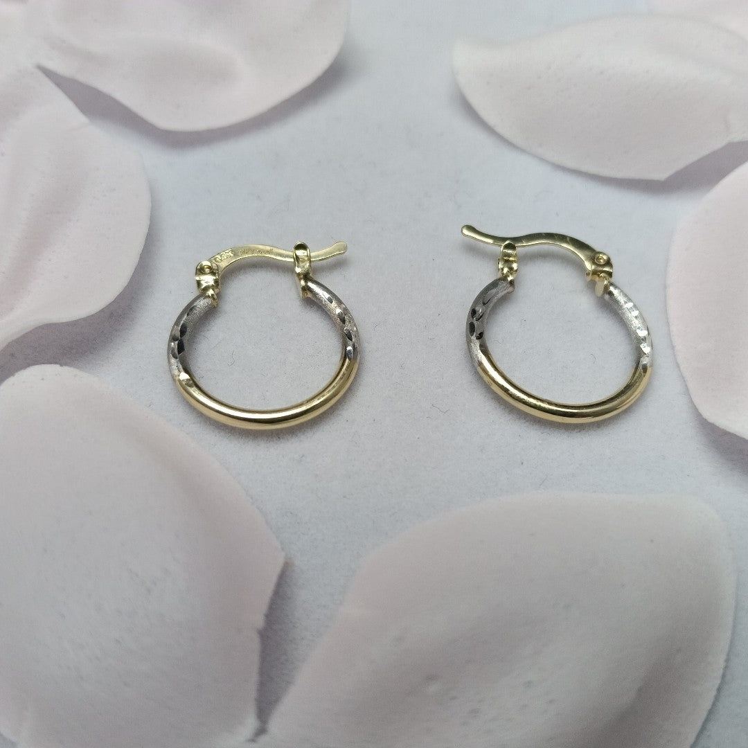 ARETES ARRACADAS COMBINADAS 14K 1.1 GR (NUEVO)
