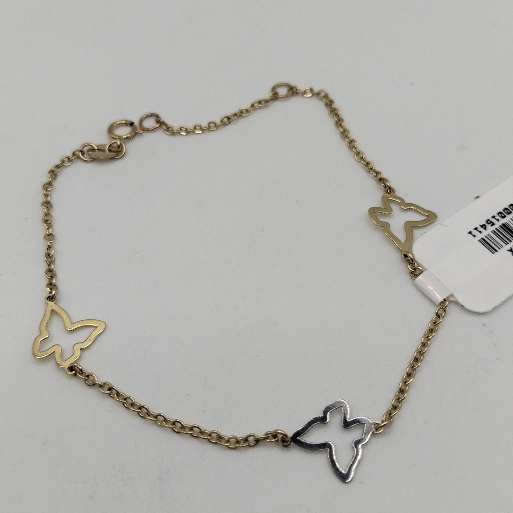PULSERA ESPECIAL C MARIPOSAS 14K 18 CM 1.7 GR (NUEVO)