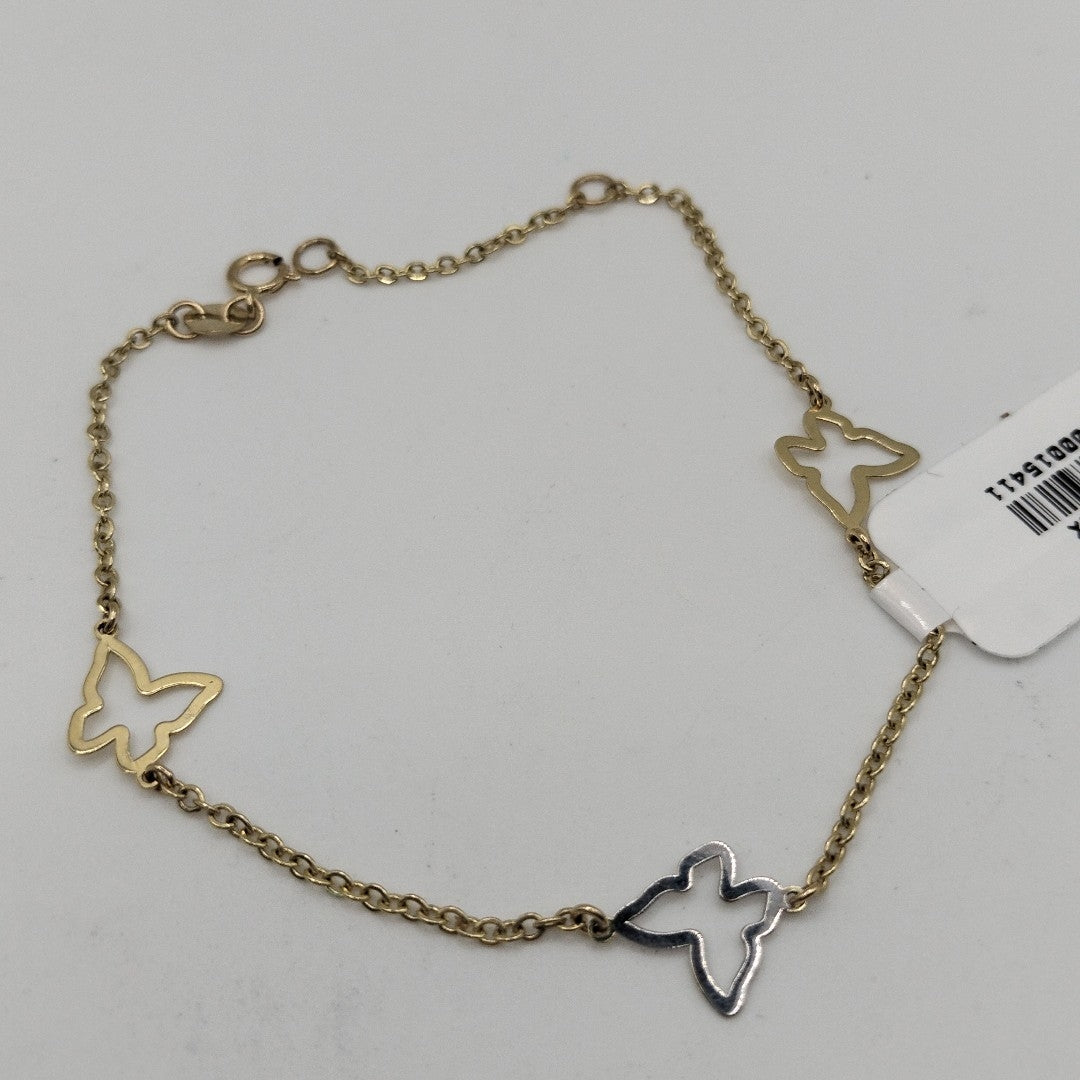 PULSERA ESPECIAL C MARIPOSAS 14K 18 CM 1.7 GR (NUEVO)