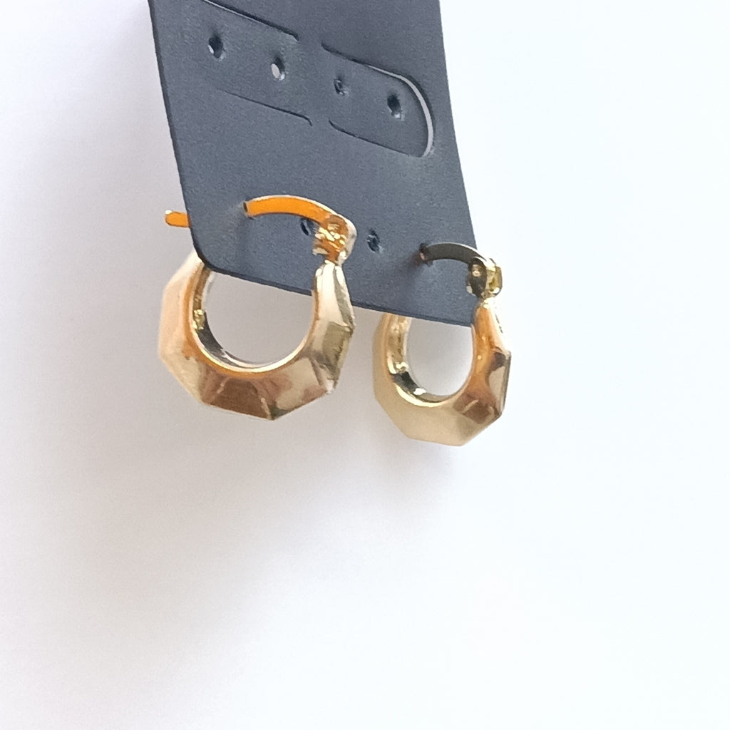 ARETES TEJIDO ARRACADA FACETADA 14K 1.3 GR (NUEVO)