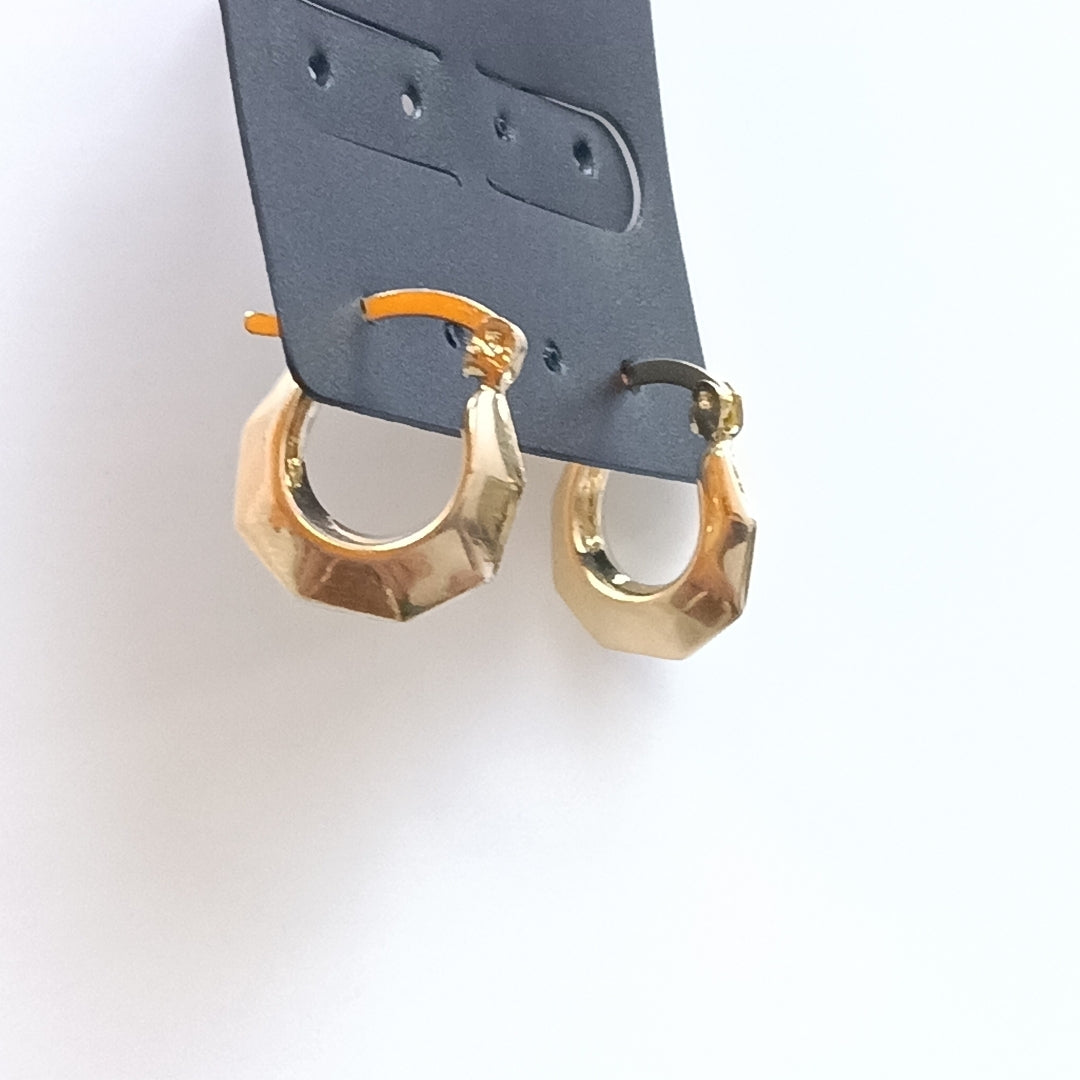 ARETES TEJIDO ARRACADA FACETADA 14K 1.3 GR (NUEVO)