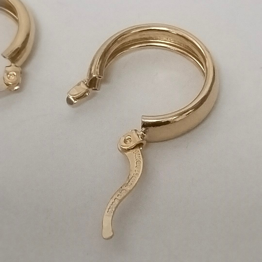 ARETES TEJIDO ARRACADAS LISAS 14K 2.2 GR (NUEVO)