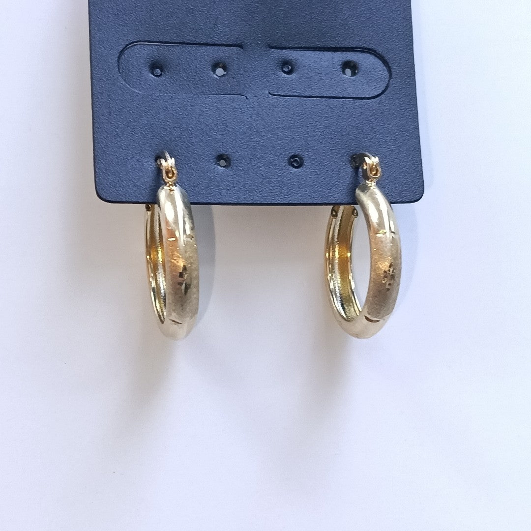 ARETES TEJIDO ARRACADA SATINADA 14K 2.6 GR (NUEVO)