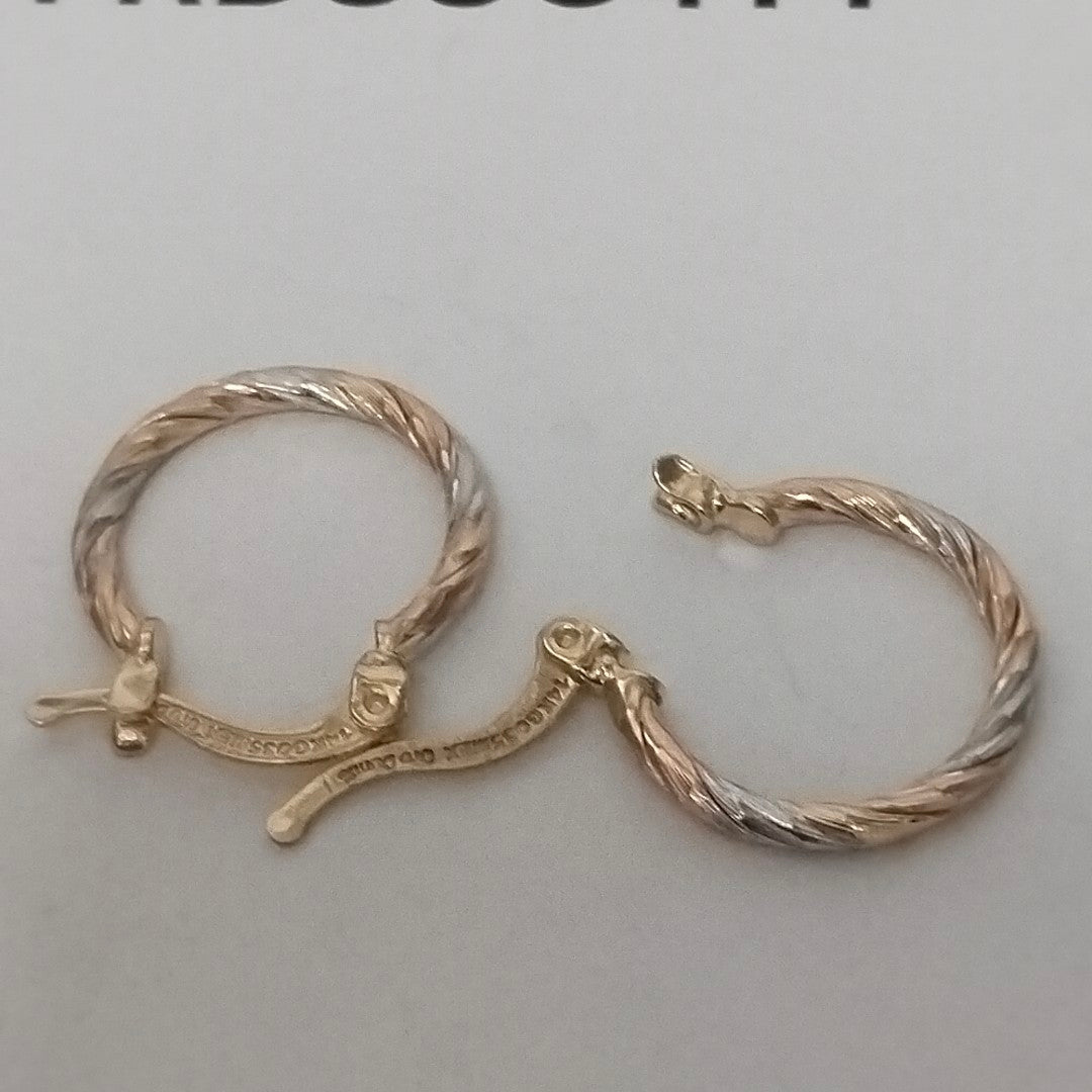 ARETES ARRACADAS COMBINADAS 14K 2 GR (NUEVO)