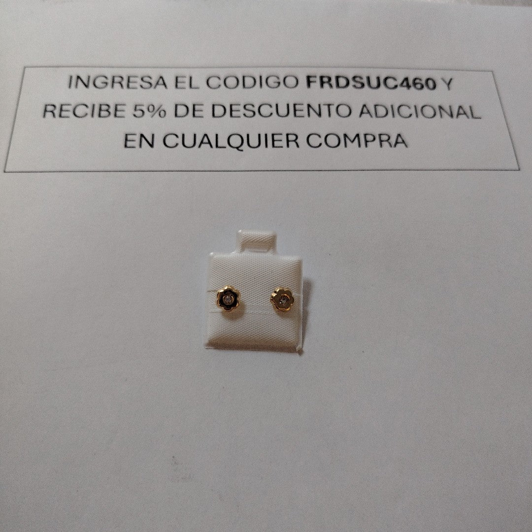 BROQUELES BROQUEL FIG FLOR C CIRCONIA 14K 0.2581 GR (NUEVO)
