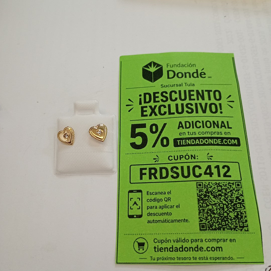 BROQUELES BROQUEL FIG CORAZON C CIRCONIA 14K 0.2614 GR (NUEVO)