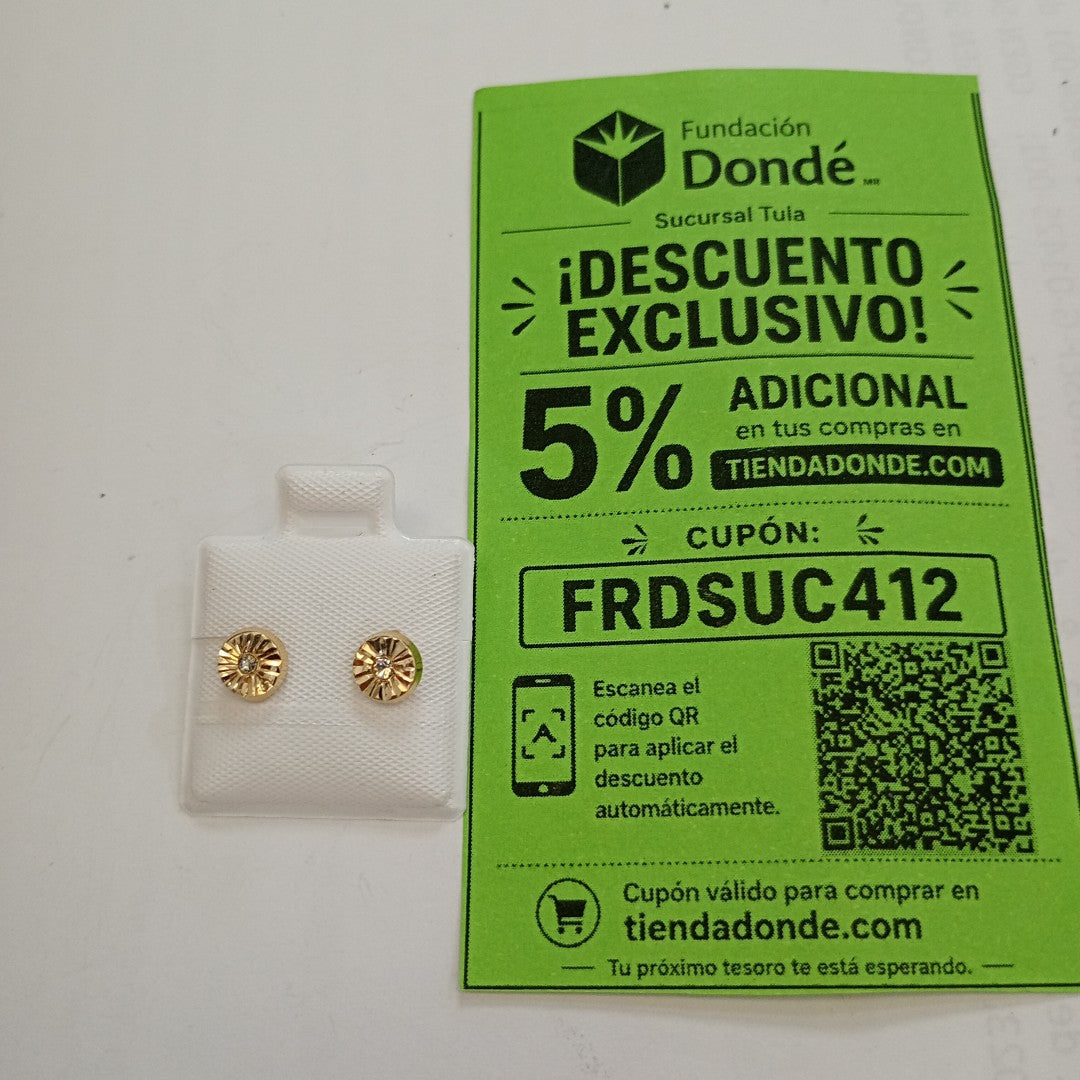 BROQUELES BROQUEL FIG BOTON C CIRCONIA 14K 0.2916 GR (NUEVO)