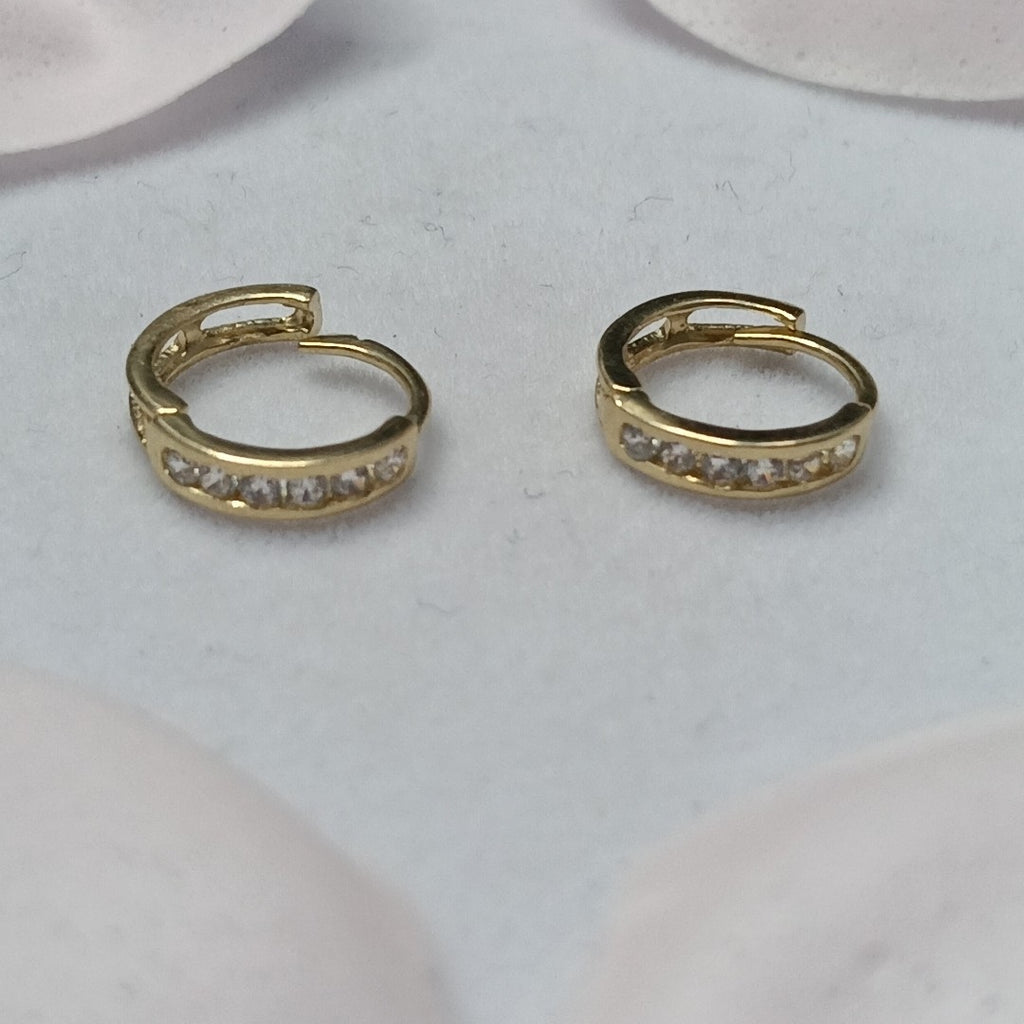 ARETES ARRACADA C CIRCONIAS 14K 1.1 GR (NUEVO)
