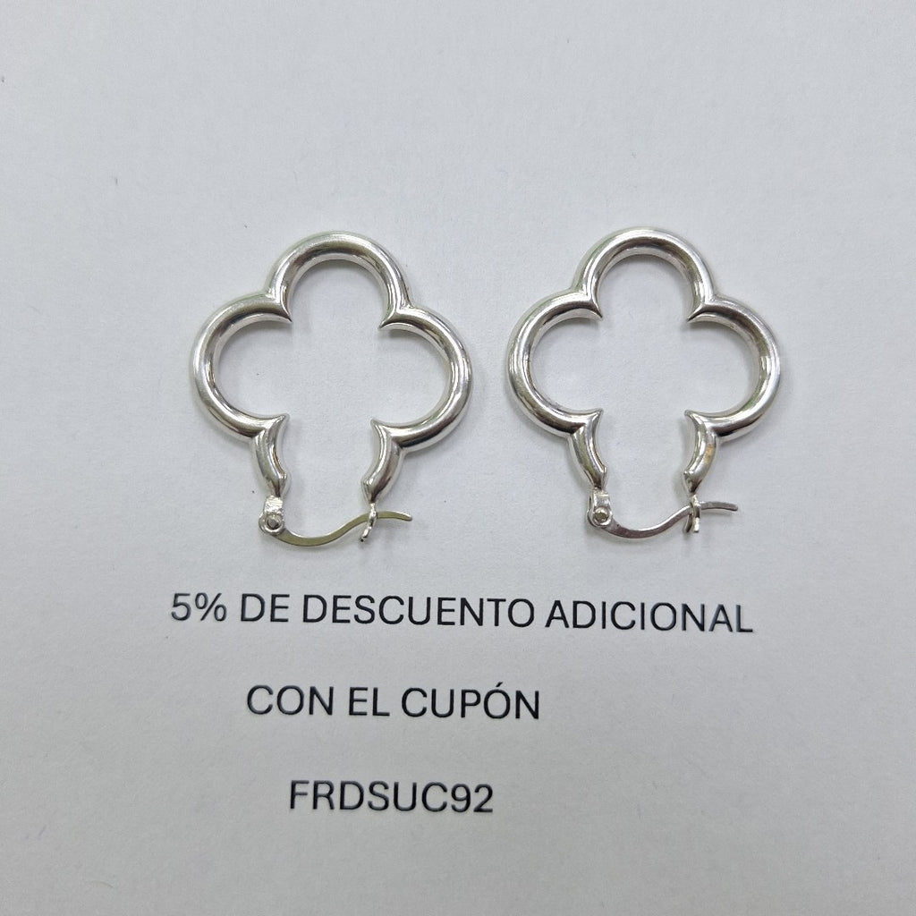 ARRACADAS PAR ORO BLANCO 14 K 2,50 GRMS (SEMINUEVO)