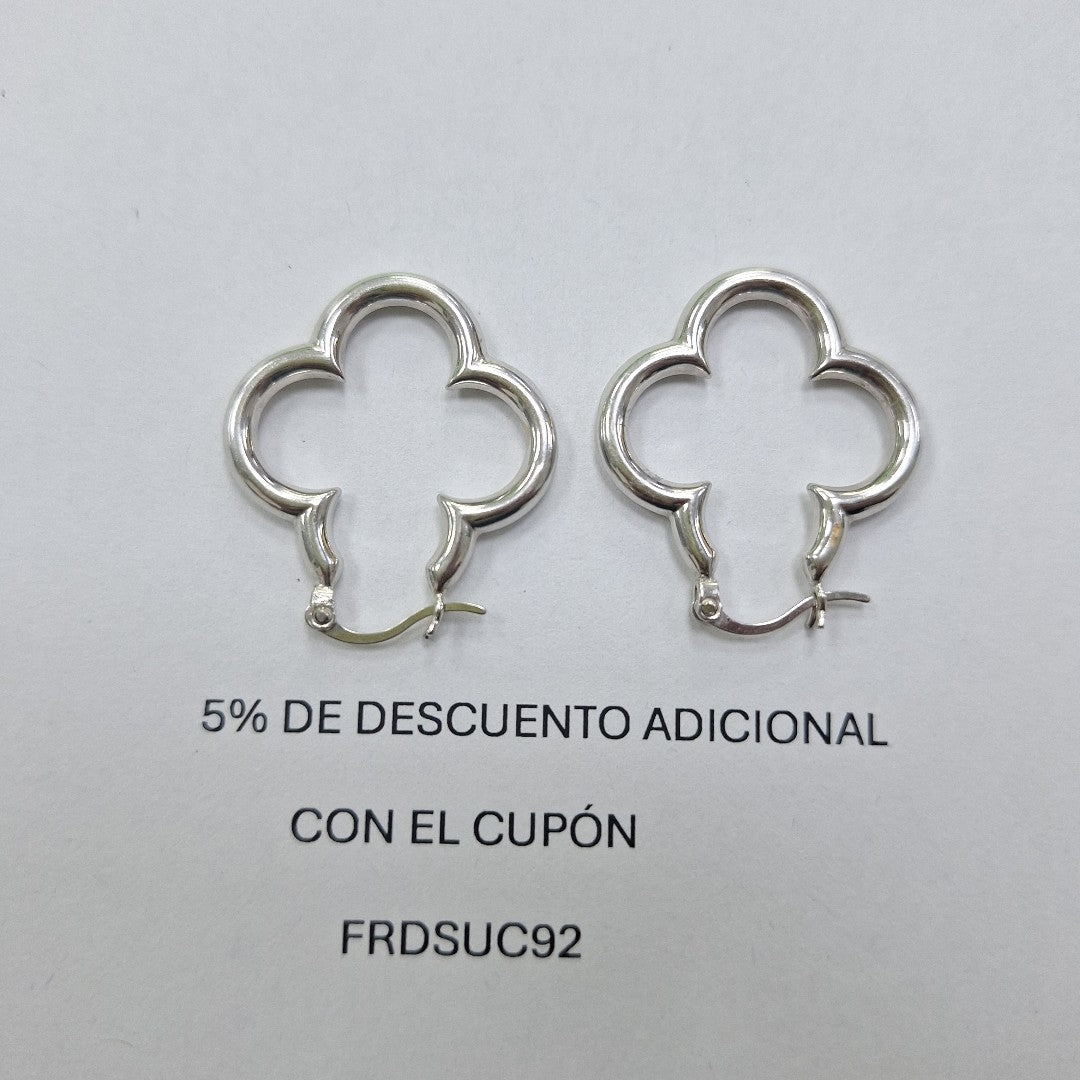 ARRACADAS PAR ORO BLANCO 14 K 2,50 GRMS (SEMINUEVO)