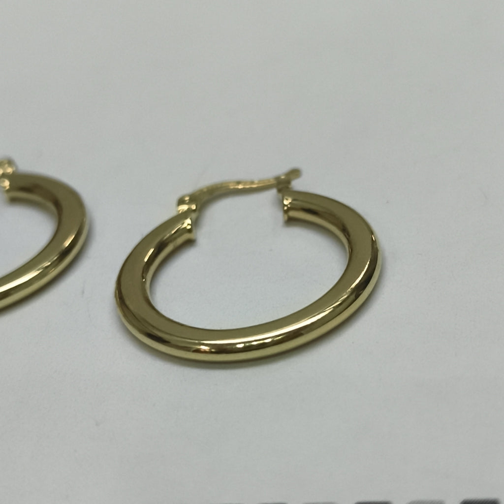 ARETES TEJIDO ARRACADA LISA 14K 2.1 GR (NUEVO)