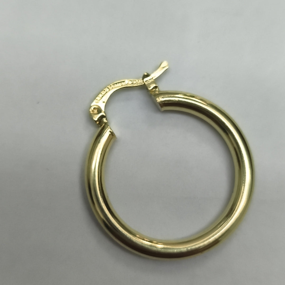 ARETES TEJIDO ARRACADAS LISAS HUECAS 14K 2.2 GR (NUEVO)
