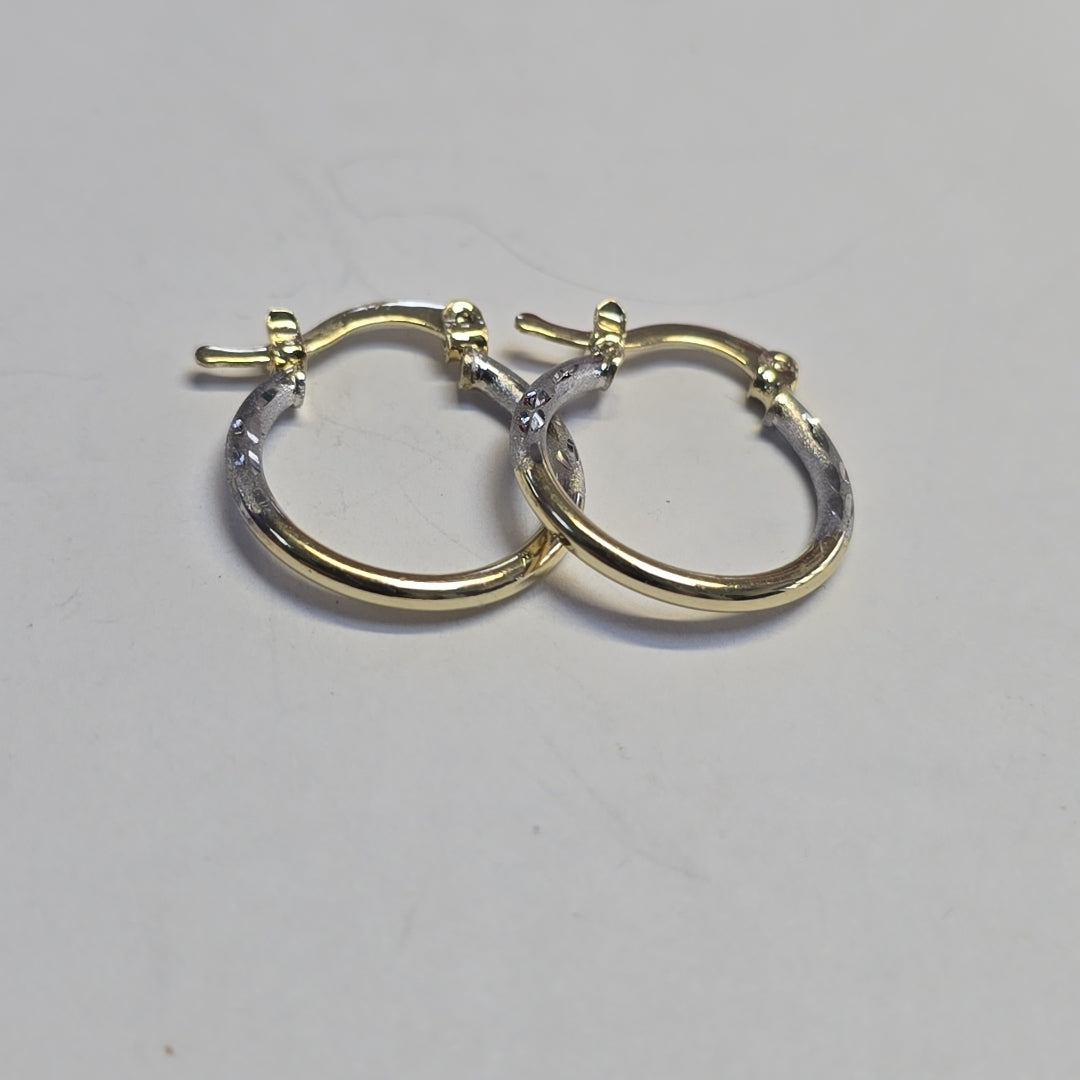 ARETES ARRACADAS COMBINADAS 14K 1.1 GR (NUEVO)